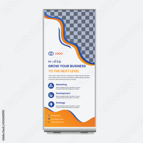 Modern creative corporate roll up banner design template and signage design 