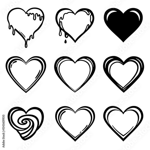 A Compilation of Artistically Rendered Heart Illustrations Exploring Various Textures Styles and Depictions of the Classic Symbol of Love