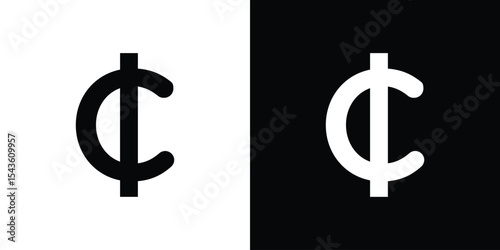 Cedi signs collection. line stroke icon. EPS 10