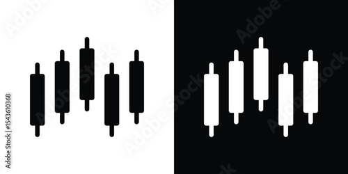 Chart candlestick icon collection. line stroke icon. EPS 10