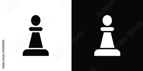 Chess pawn icon collection. line stroke icon. EPS 10