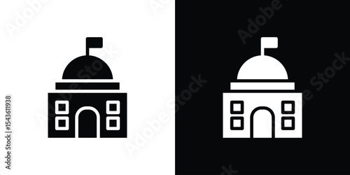 City hall icon collection. line stroke icon. EPS 10