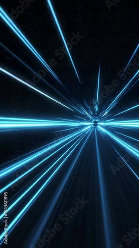 Blue Light Speed Tunnel: Abstract image depicting a futuristic blue light speed tunnel, radiating energy and movement, conveying a sense of speed, technology, and innovation. 