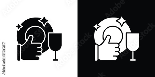 Clean tableware icon collection. line stroke icon. EPS 10