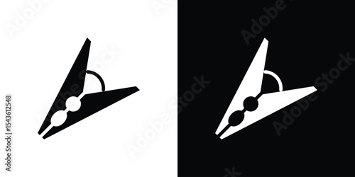 Clothespin icon collection. line stroke icon. EPS 10