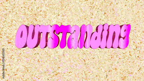 Digitally generated image: Vibrant pink, bubbly 3D text spells 