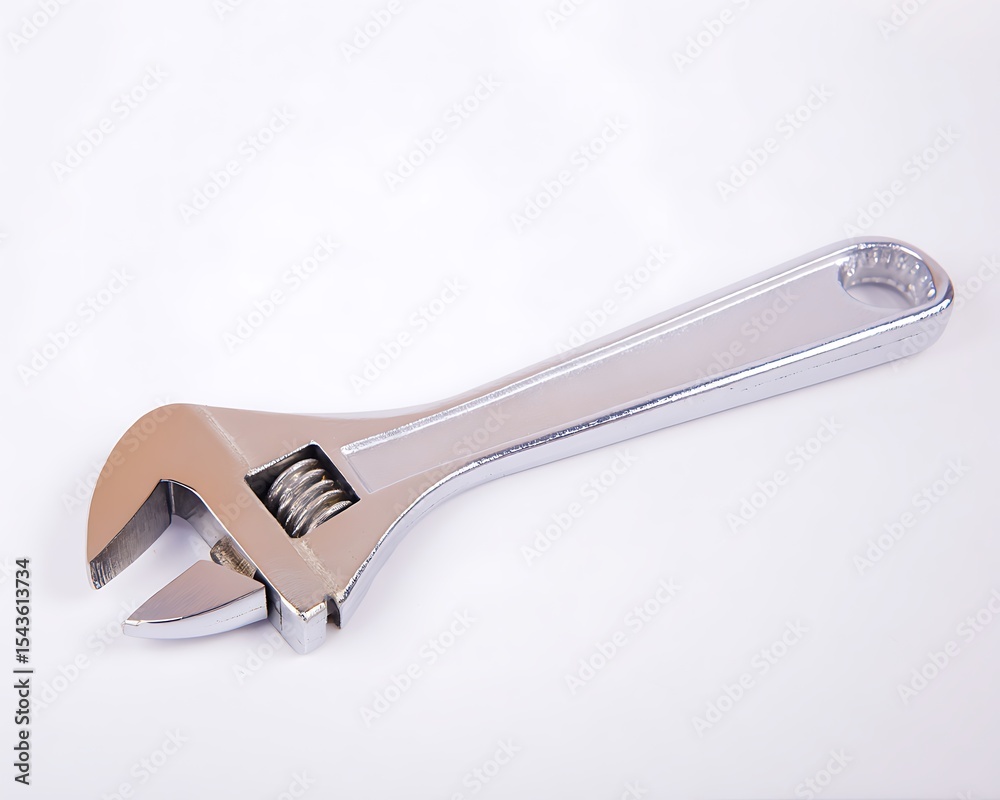 Obraz premium Adjustable wrench on white background