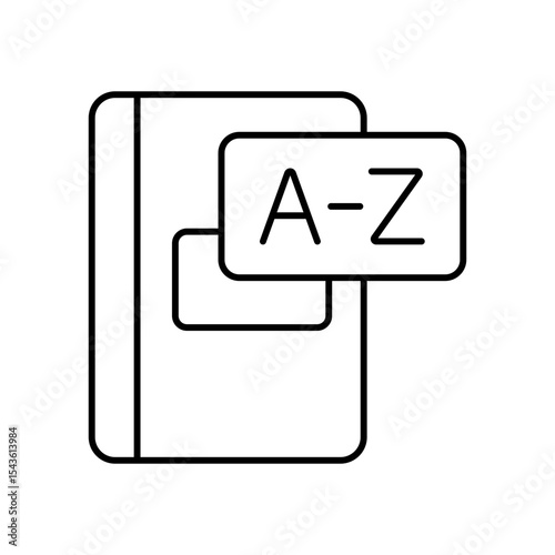  Dictionary Language Reference Line Icon