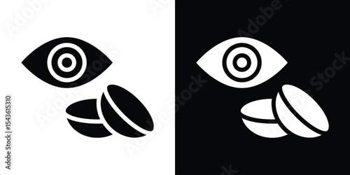 Contact lens icon collection. line stroke icon. EPS 10