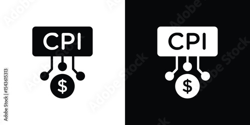 Consumer prices index icon collection. line stroke icon. EPS 10