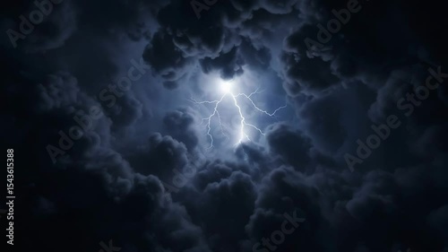 Sky's Fury: A breathtaking photograph captures the raw power of a thunderstorm, with bolts of lightning illuminating the dramatic, cloud-filled sky.
