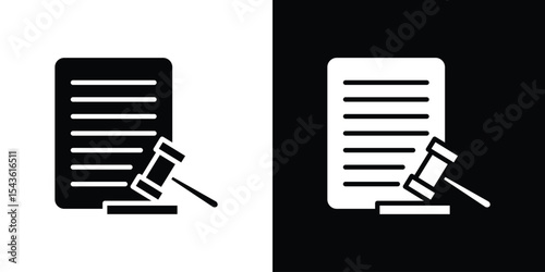 Court decision icon collection. line stroke icon. EPS 10