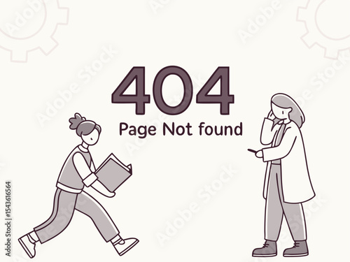 Animated vector frame with blinking 404 page not found error message on screen