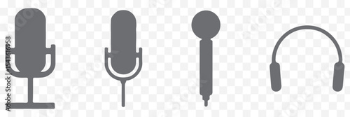 Microphone Icons set. variant microphone icon. Karaoke mic. Podcast microphone. web and mobile icons. vector illustration eps 10