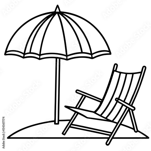 Beach Chair & Umbrella Graphic