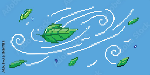 Pixel Art Wind Sprite Sheet – Breezy Motion in 8-bit 16-bit 32-bit Retro Game Style
