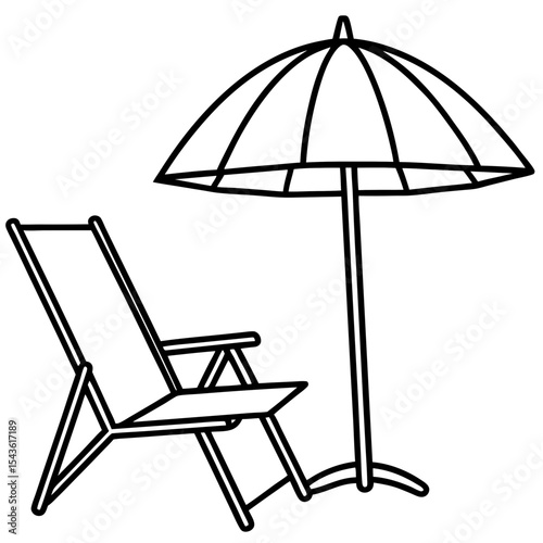 Beach Chair & Umbrella Graphic