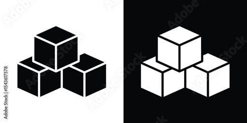 Cubes icon collection. line stroke icon. EPS 10