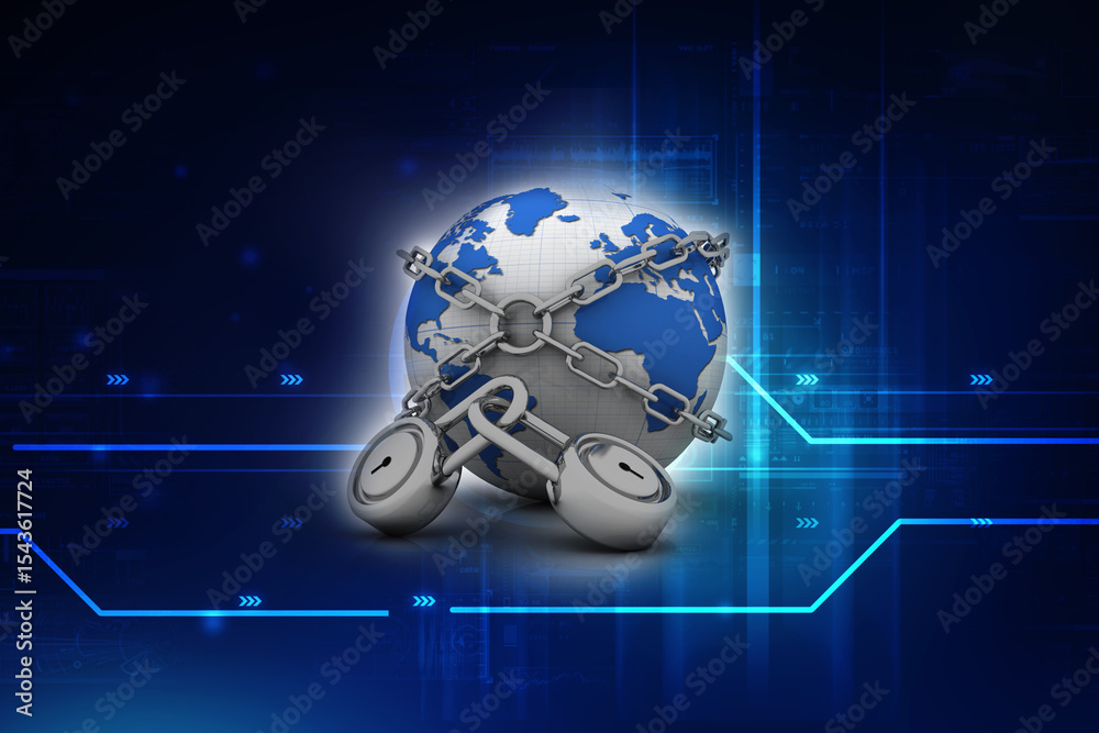 Naklejka premium 3d rendering world protection concept
