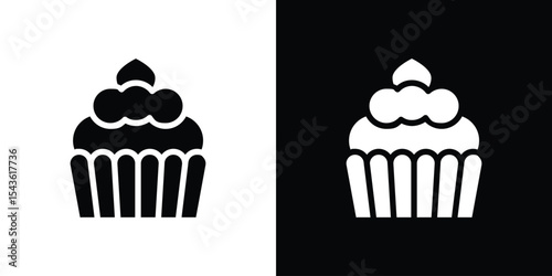 Cupcake icon collection. line stroke icon. EPS 10