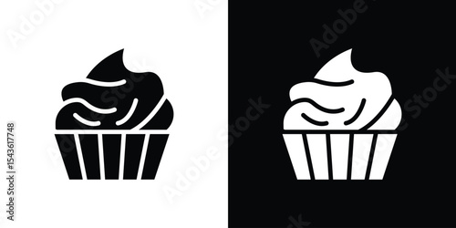Cupcake icon collection. line stroke icon. EPS 10
