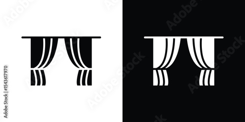 Curtain icon collection. line stroke icon. EPS 10