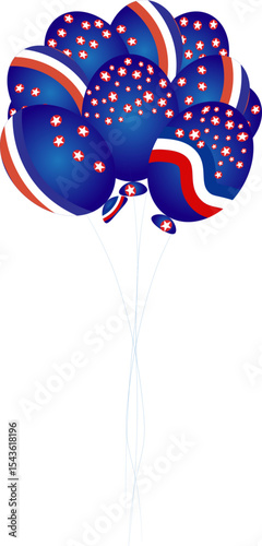 4th of july American Patriotic Balloons with Stars and Stripes