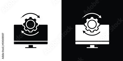 Data processing icon collection. line stroke icon. EPS 10