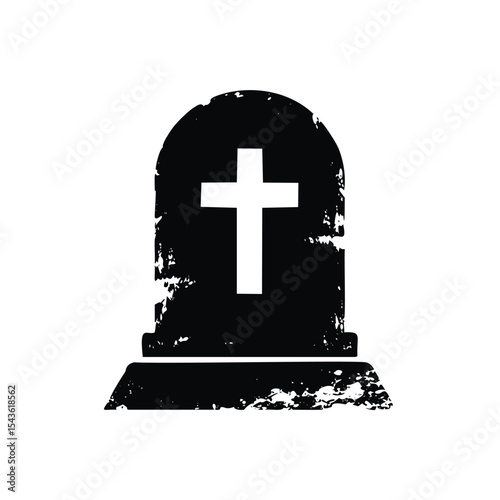 Grunge gravestone cross tombstone halloween design