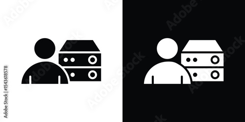 Database administrator icon collection. line stroke icon. EPS 10