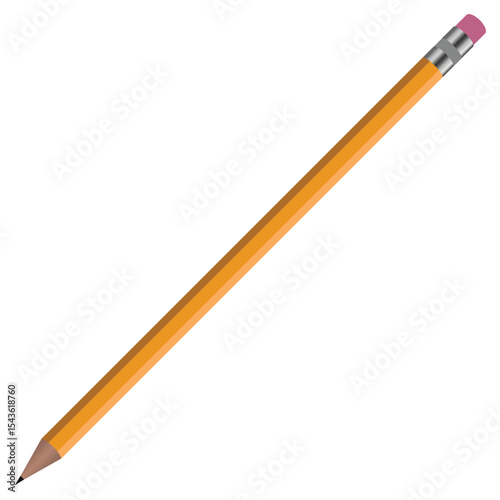 Stationery: A standard yellow pencil, writing instrument with pink eraser tip.