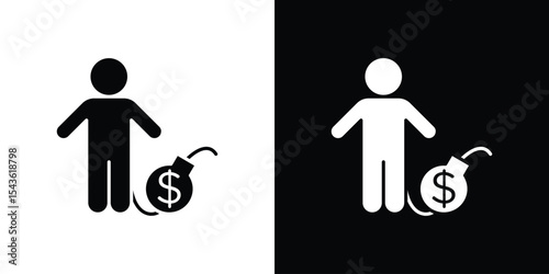 Debt icon collection. line stroke icon. EPS 10