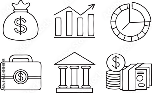 Banking line art streamlined designs for financial institutions and services.Designs for Financial Institutions and Services