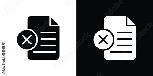Delete Document icon collection. line stroke icon. EPS 10