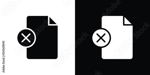 Delete Document icon collection. line stroke icon. EPS 10