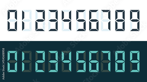 Digital Numbers on Display: Numerical characters in an electronic style