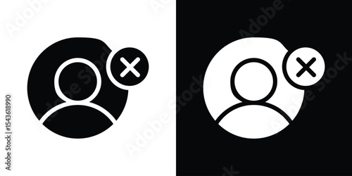 Delete user icon collection. line stroke icon. EPS 10