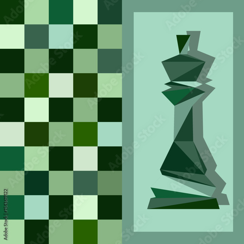 Chess background. Poster for chess tournament. Abstract chess design illustration. Chess day concept. Competition, intellectual sport, championship.