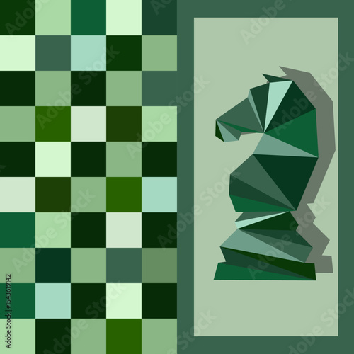 Chess background. Poster for chess tournament. Abstract chess design illustration. Chess day concept. Competition, intellectual sport, championship.