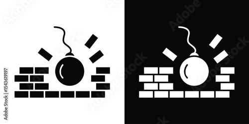 Demolition icon collection. line stroke icon. EPS 10