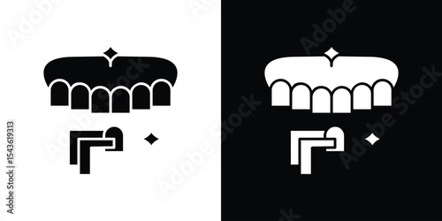 dental veneer icon collection. line stroke icon. EPS 10