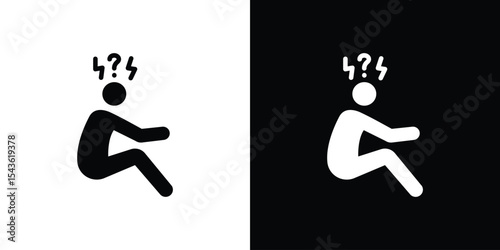 Depression icon collection. line stroke icon. EPS 10