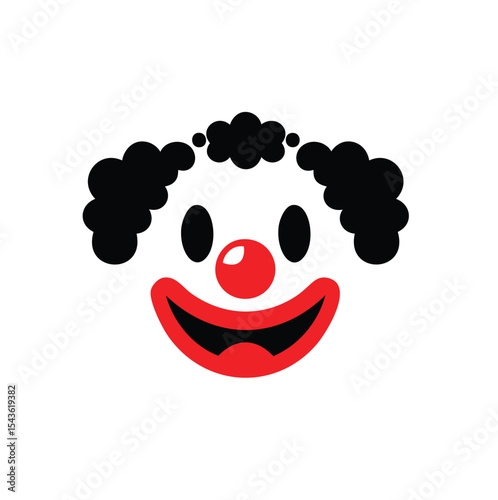 Happy clown face simple cartoon illustration