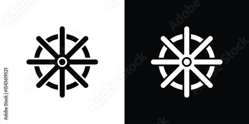 Dharmachakra icon collection. line stroke icon. EPS 10