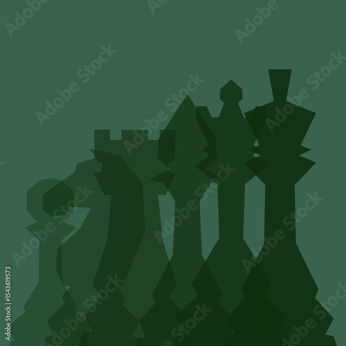 Chess background. Poster for chess tournament. Abstract chess design illustration. Chess day concept. Competition, intellectual sport, championship.