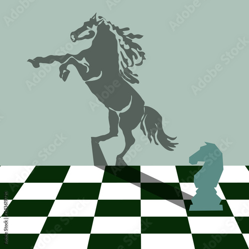Chess background. Poster for chess tournament. Abstract chess design illustration. Chess day concept. Competition, intellectual sport, championship.