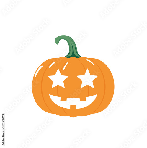Happy halloween pumpkin with star eyes jack o lantern