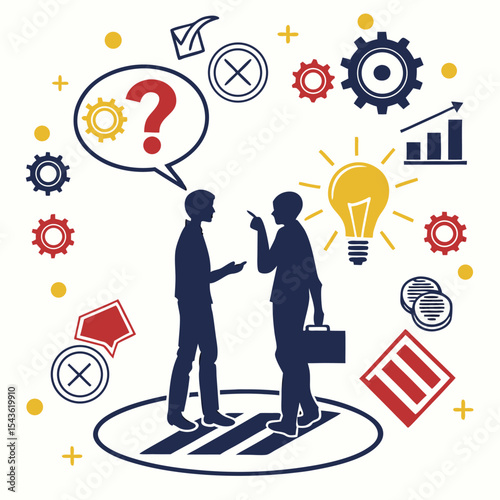 Business Discussion and Problem Solving Concept Vector Illustration