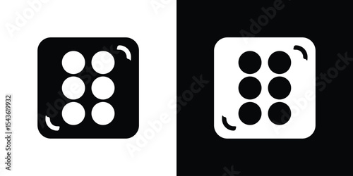 Dice six icon collection. line stroke icon. EPS 10