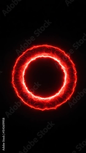 Glowing Red Circle in Darkness: A mesmerizing visual of a vibrant red circle emanating energy against a deep black backdrop, hinting at mystery and cosmic wonders. 